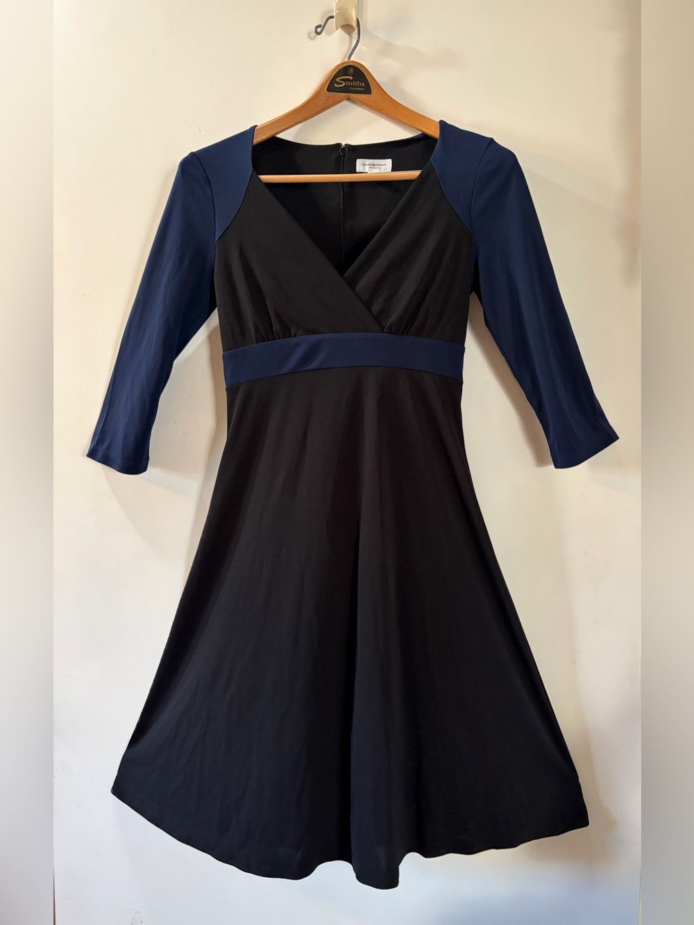 Isaac Mizrahi- Black Dress with Navy Accents
